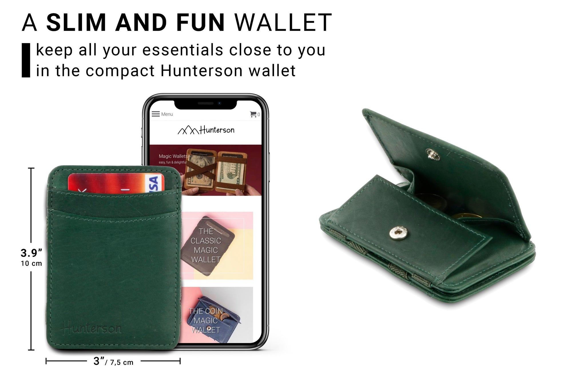 Magic Coin Wallet RFID Hunterson - Green - 2