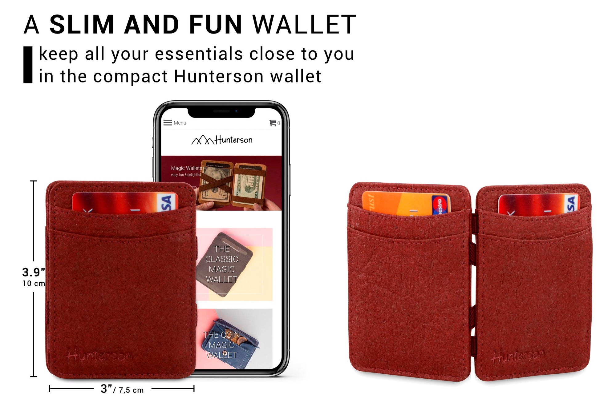 Hunterson Vegan RFID Magic Wallet - Mulberry - 2
