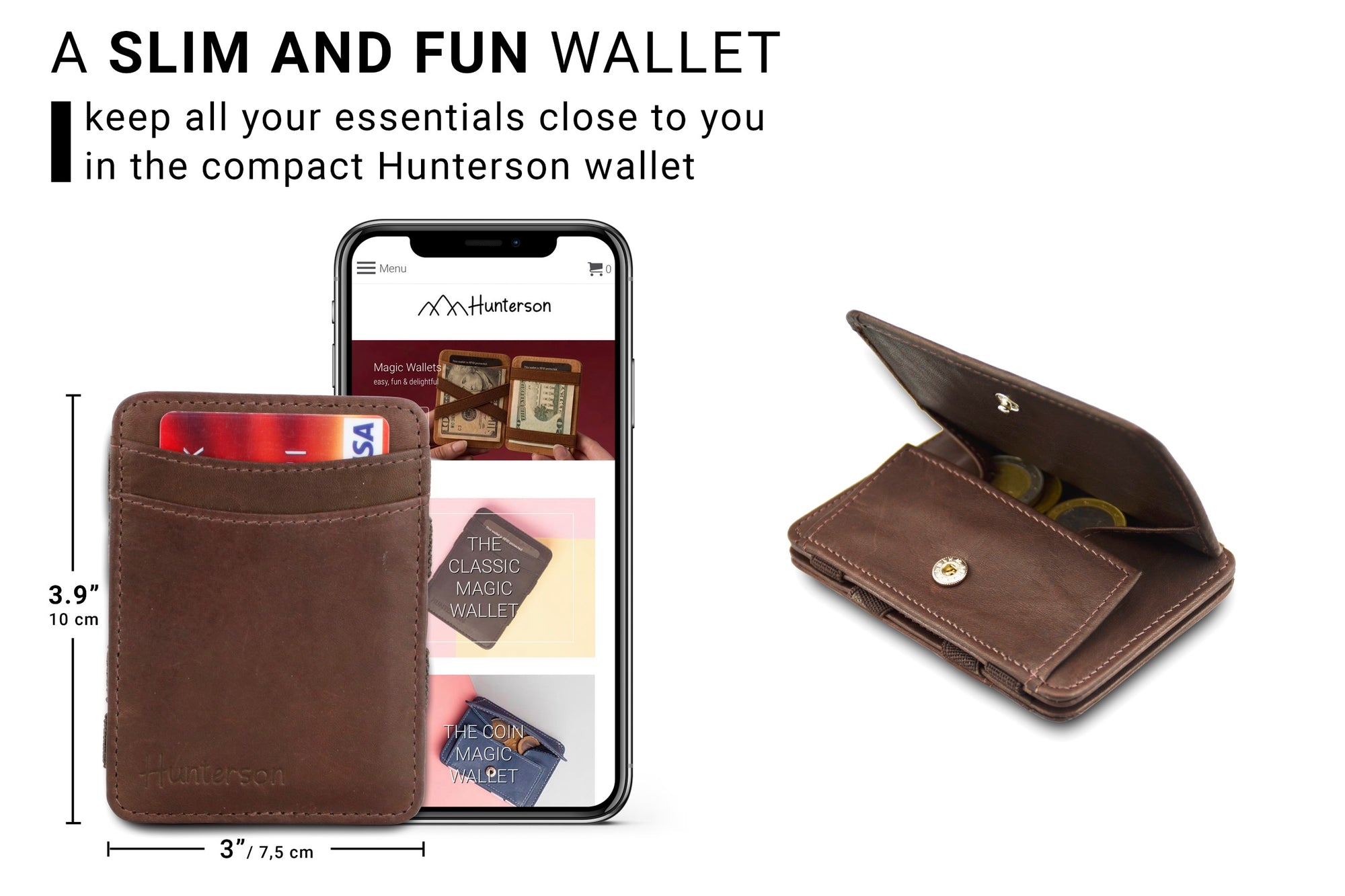 Magic Coin Wallet RFID Hunterson - Brown - 2