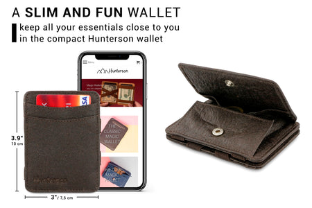 Hunterson Vegan RFID Magic Coin Wallet - Chestnut - 2