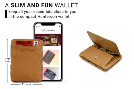 Magic Coin Wallet RFID Hunterson - Cognac - 2