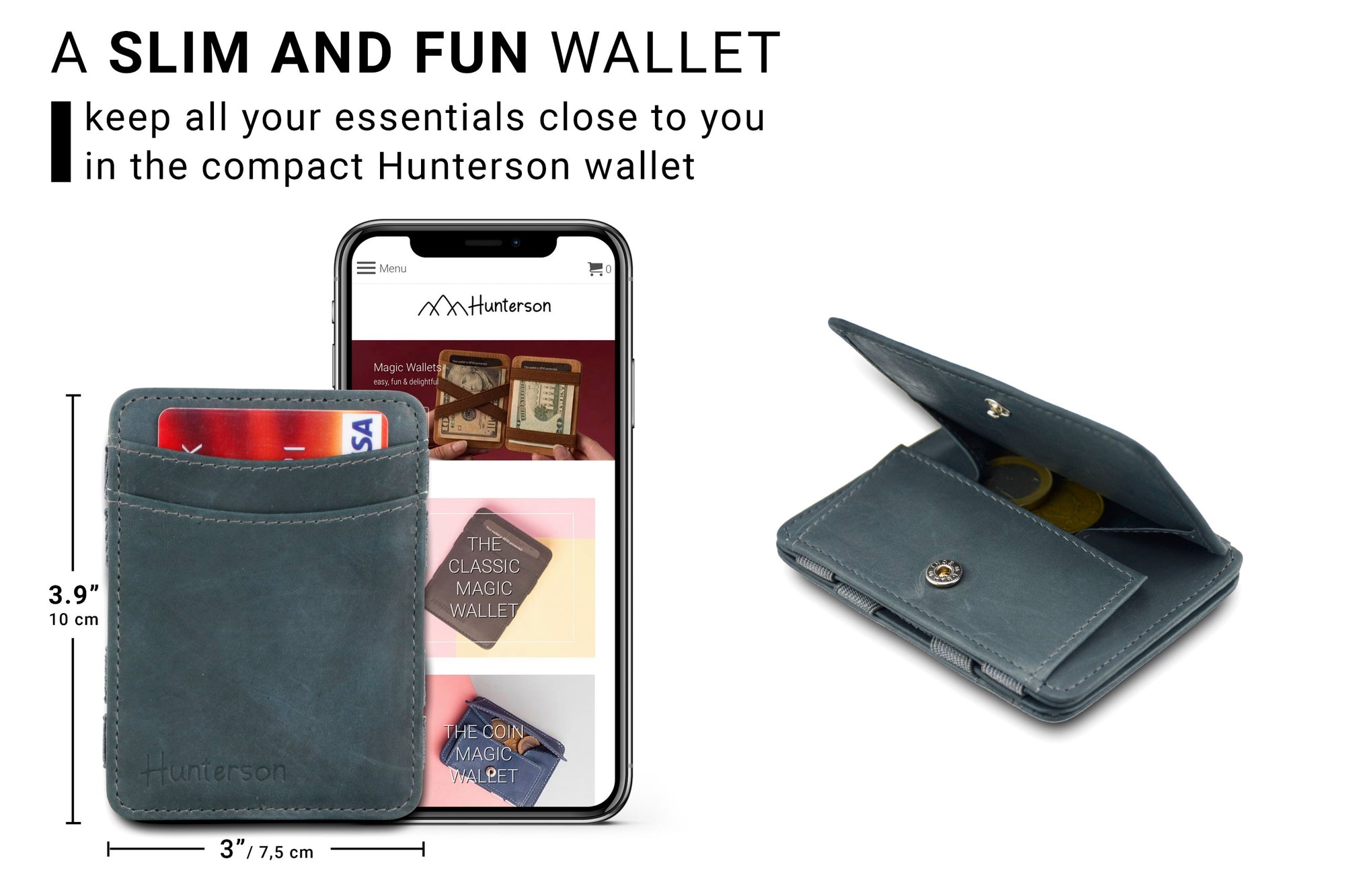 Magic Coin Wallet RFID Hunterson - Grey - 2