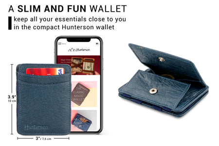 Hunterson Vegan RFID Magic Coin Wallet - Marine - 2