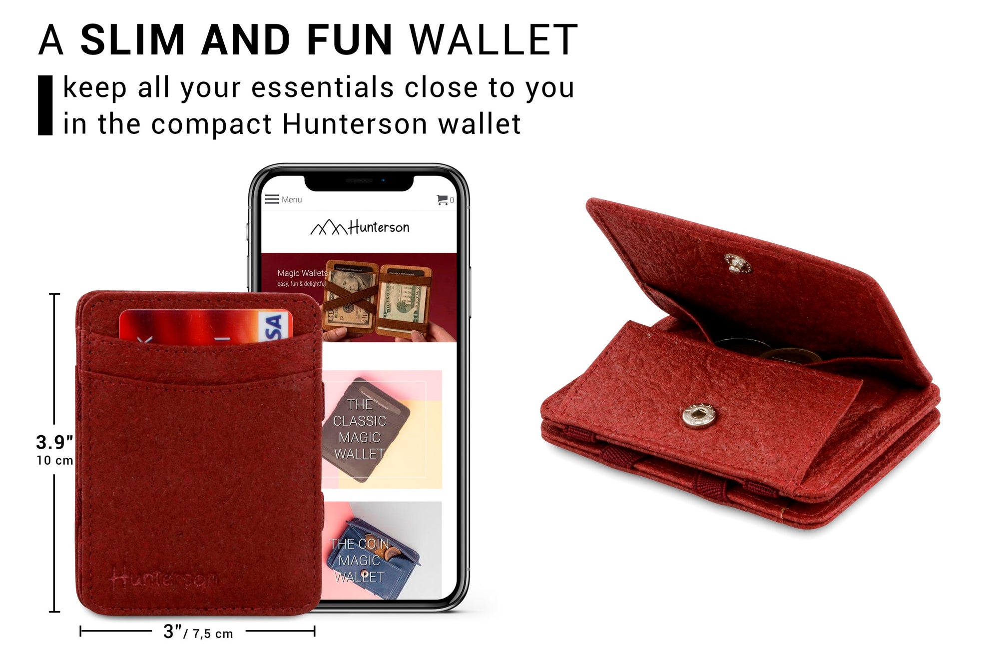Hunterson Vegan RFID Magic Coin Wallet - Mulberry - 2