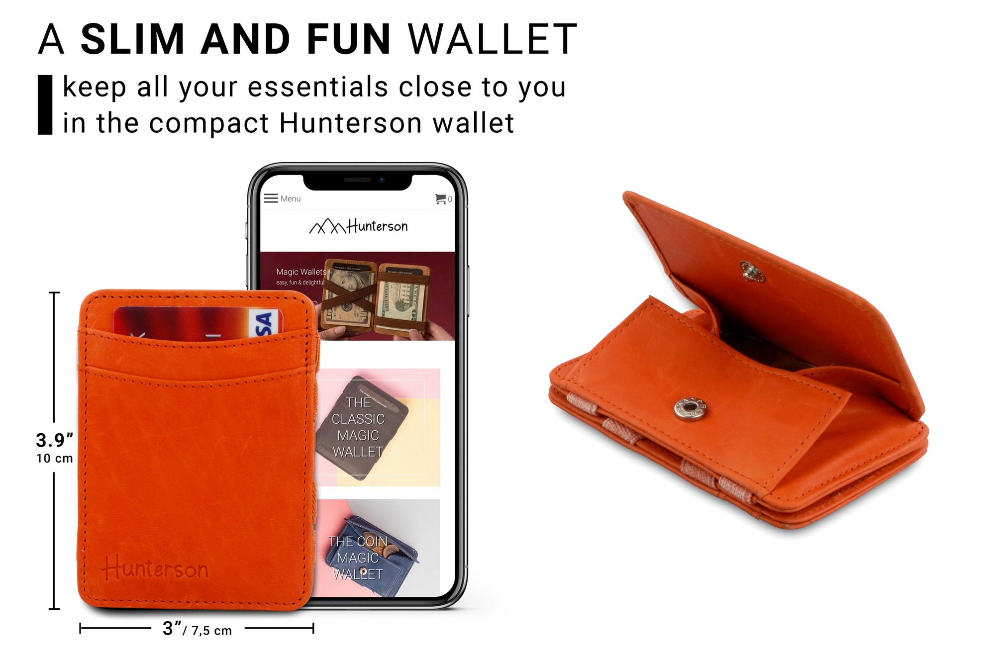 Magic Coin Wallet RFID Hunterson - Orange - 2