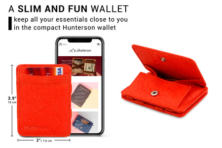 Hunterson Vegan RFID Magic Coin Wallet - Paprika - 2