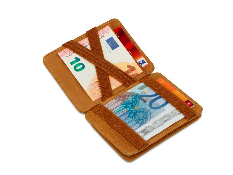 Magic Coin Wallet RFID Pull-Tab - Cognac - 7