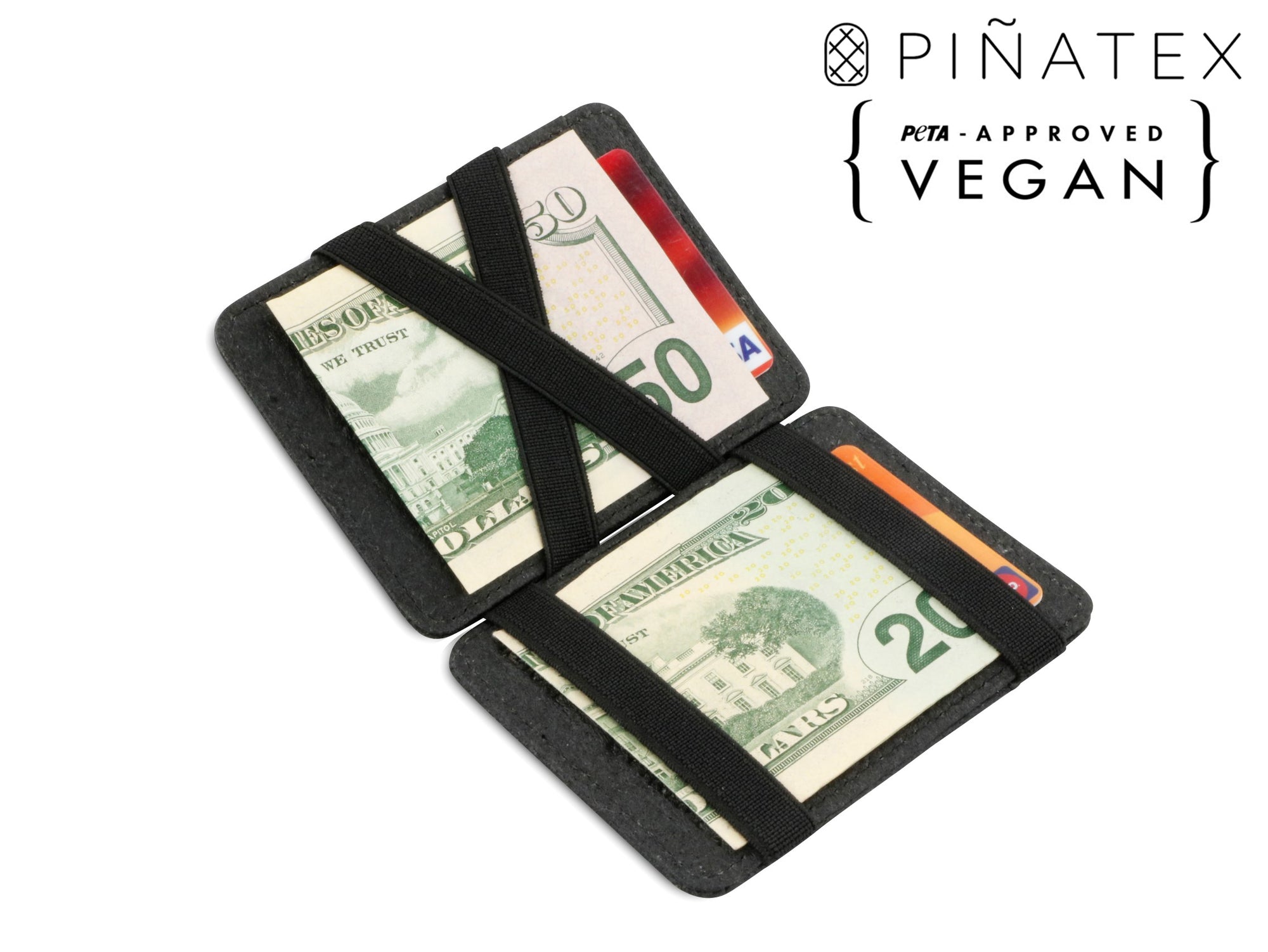 Hunterson Vegan RFID Magic Wallet - Charcoal - 1