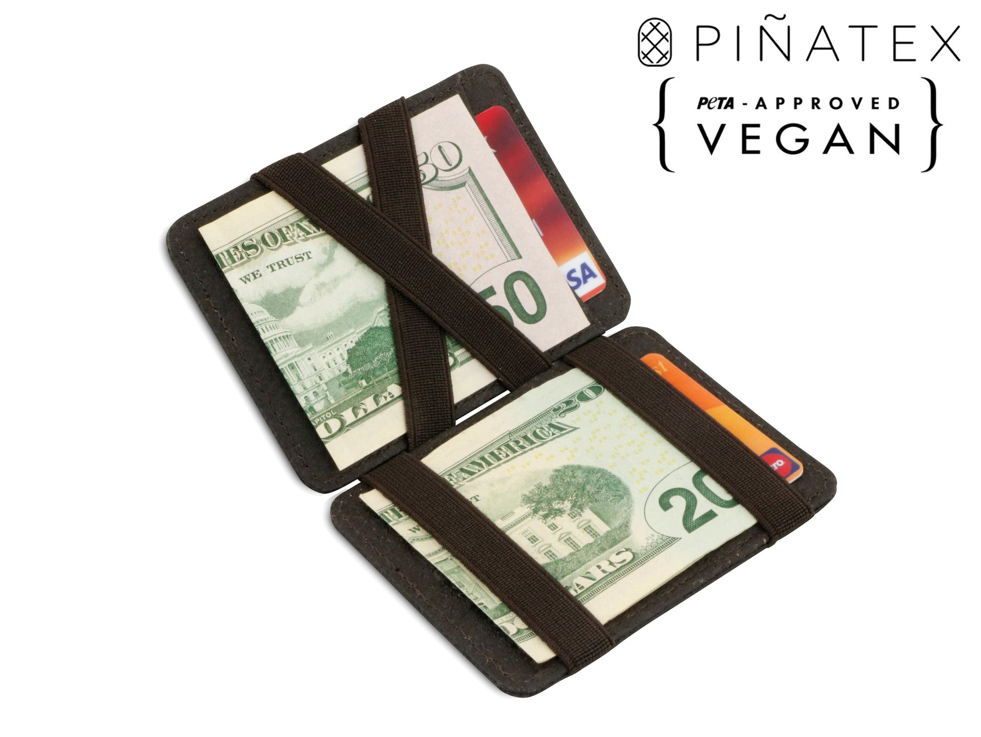 Hunterson Vegan RFID Magic Wallet - Chestnut - 1