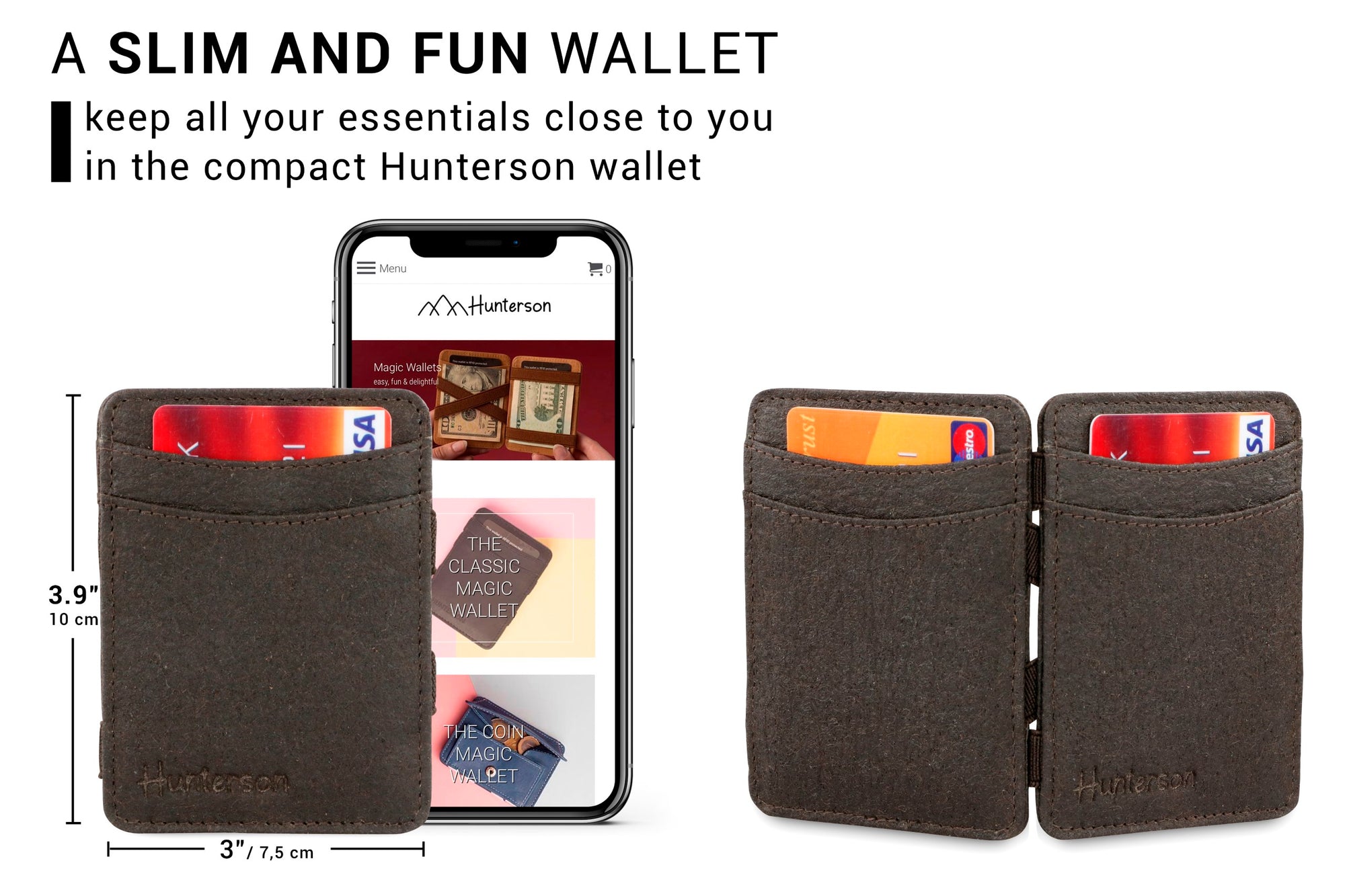 Hunterson Vegan RFID Magic Wallet - Chestnut - 2