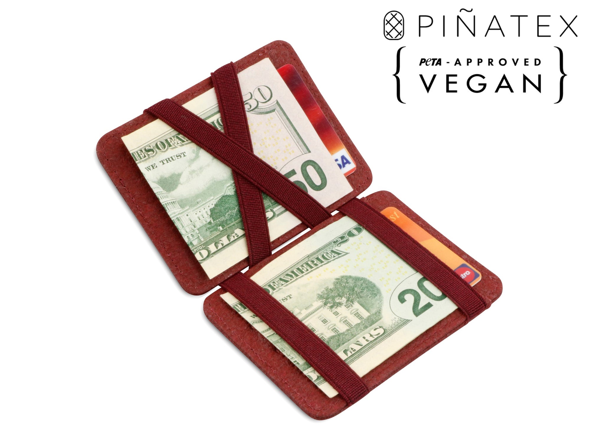 Hunterson Vegan RFID Magic Wallet - Mulberry - 1